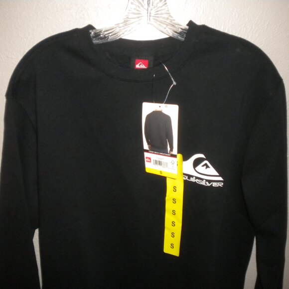 Quiksilver Men's Size Small Black Crew Neck Sweatshirt NWT - Picture 3 of 5